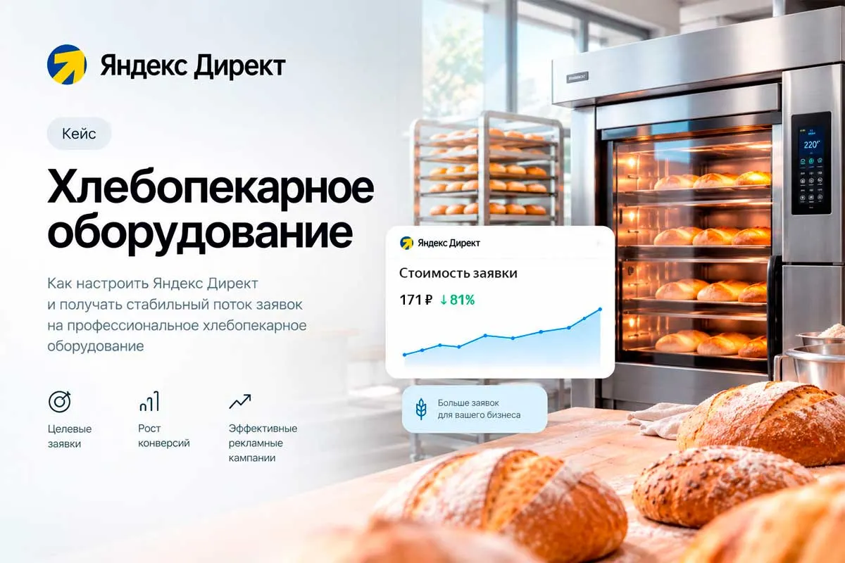 Кейс по хлебопекарному и кондитерскому оборудованию в яндекс директ